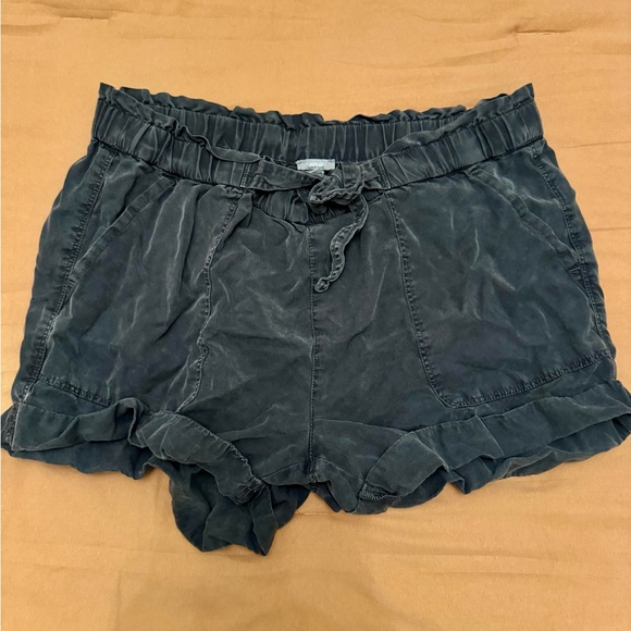 aerie Pants - Aerie Ruffled Black Shorts